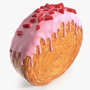 Gourmet Round Croissant Bakery with Fruit Coating