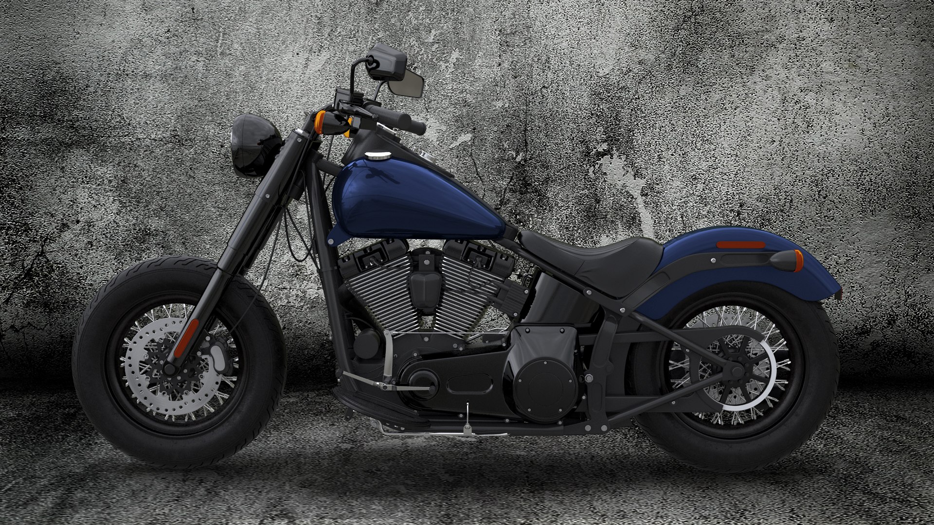 Softail Motorcycle 3D model preview