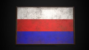 3D Old Picture Frame With Schaumburg-Lippe  Flag - Game Ready PBR Low-poly 3D Model