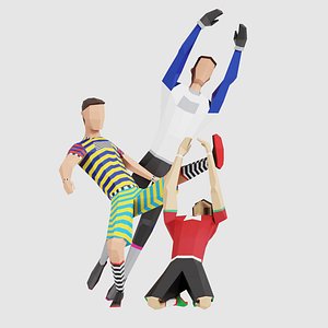 3D model soccer men