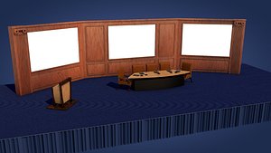 3D stage wood paneling model