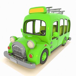 3d minibus bus toon model