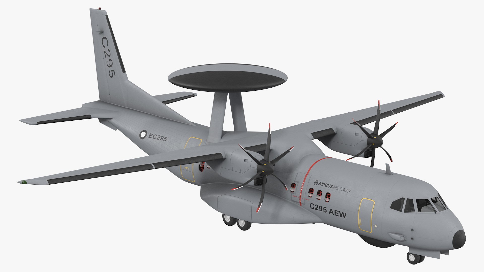 Airbus Military C295 AEW&amp;amp;C Turboprop Aircraft Rigged 3D model preview