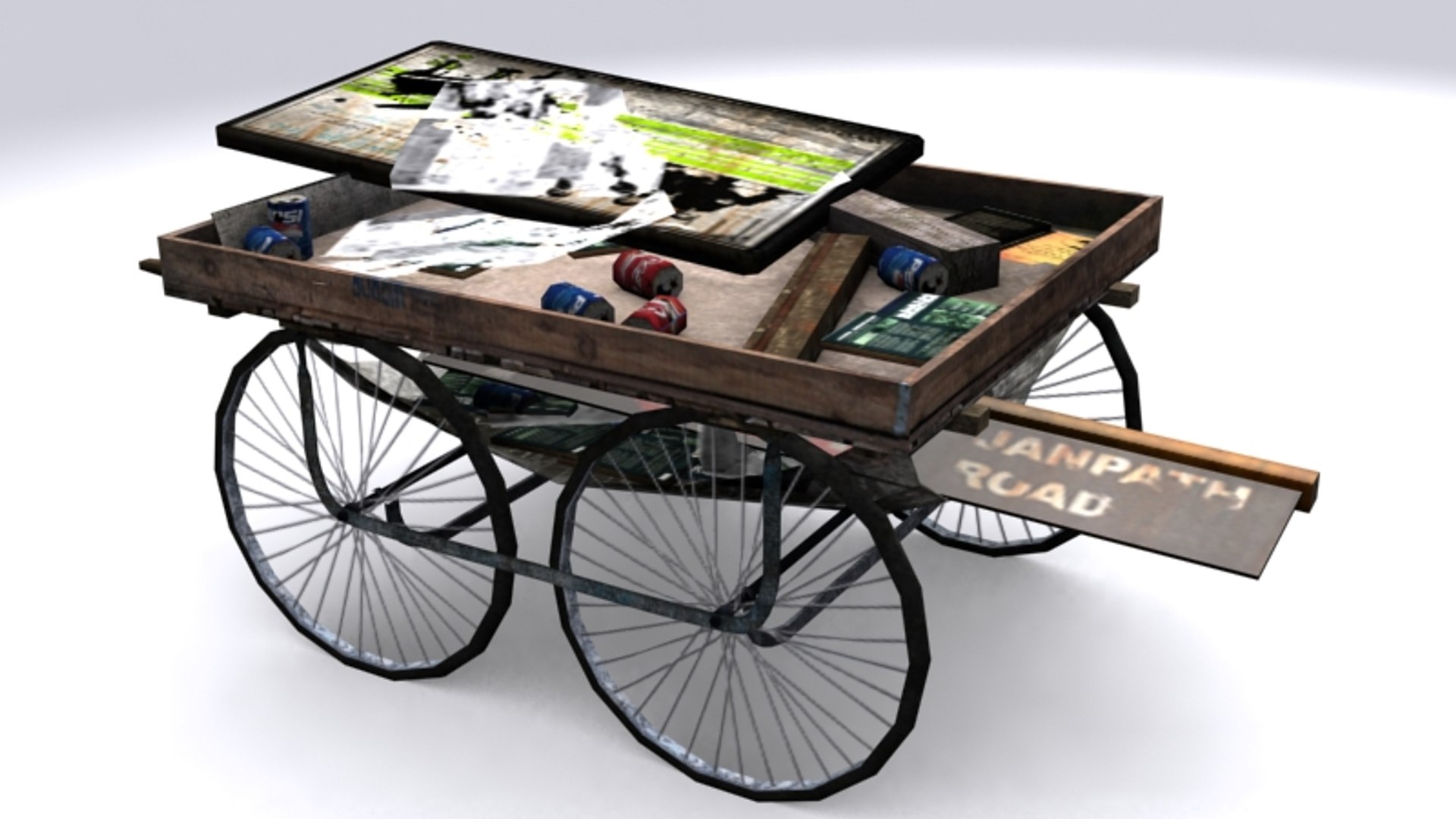 India Haath Rickshaw 3d Max