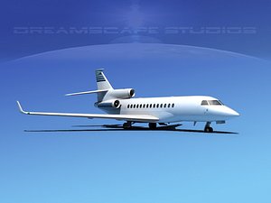 3d model 7x dassault falcon