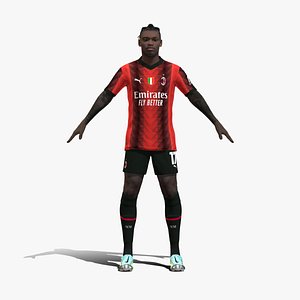 3D Rigged Rafael Leao AC Milan 2024