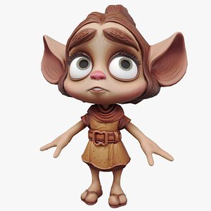 Cute Fantasy Cartoon Character 3D model