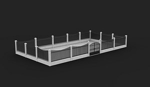 Modular fence 3D model 3D