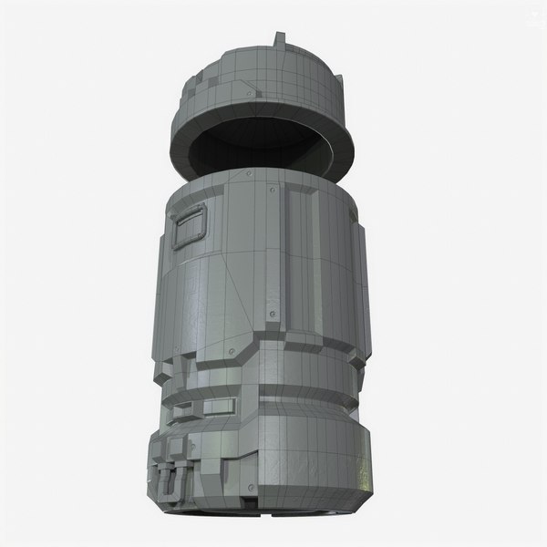 3d model of ready sci-fi industrial crate barrel