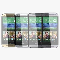 HTC One Mini 2 Set All Colors 3D Models