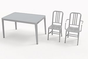 Aluminum chairs and table