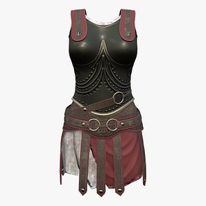 Roman Spartan Female Commander Soldier Vest Belt Skirt