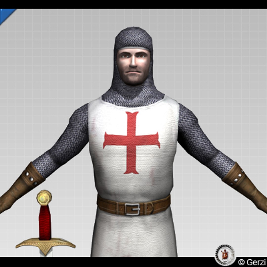 3d Crusader Knight Model