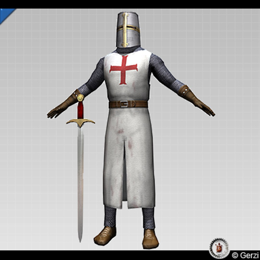 3d Crusader Knight Model