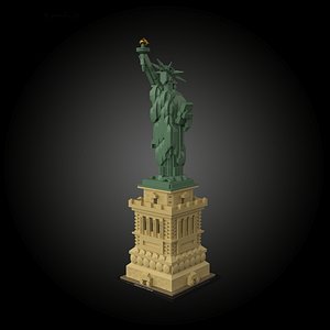 architecture lego 21042 statue liberty 3D model