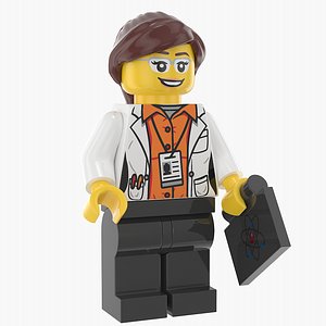 3D lego woman cientist
