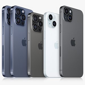 3D Apple iPhone 15 and 15 Plus and 15 Pro and 15 Pro MAX v1