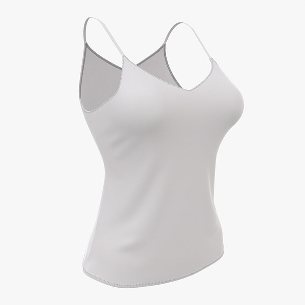 3D model Strap Vest Top for Women White Mockup - TurboSquid 1967773