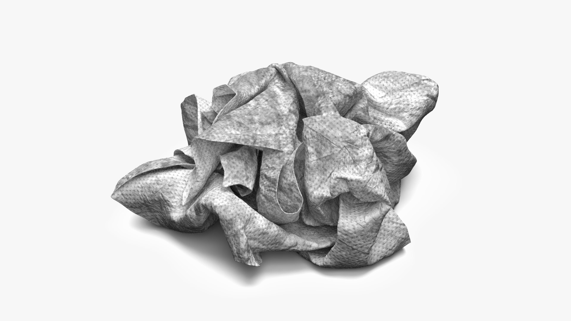 Napkin Crumpled Dirty 3D model preview