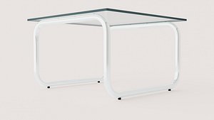 Modern Rectangular Glass Coffee Table with Chrome Loop Base