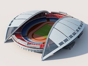3D Modern Sports Stadium and Football Arena Mega Scene