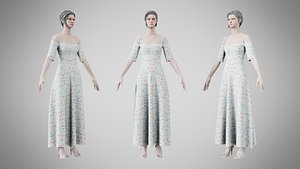 3D Dress 10 Aqua Meadow Mosaic