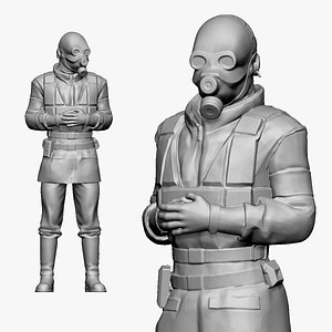 001119 skinhead man in white polo regular pose