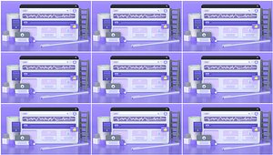 Computer data cartoon elements Cartoon scene 2D office UI icon Animation cartoon Web elements icon E 3D model