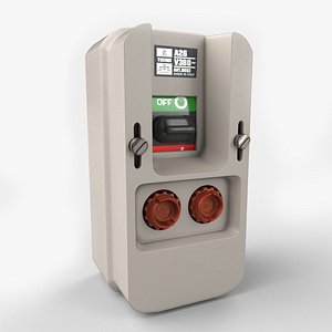 3D Vintage safety switch with fuses model