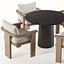 Tahana Outdoor Dining Armchair and Basil Table By Fourhands