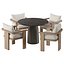 Tahana Outdoor Dining Armchair and Basil Table By Fourhands
