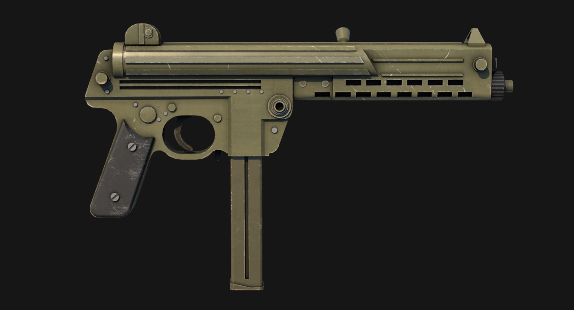 3d Walther Mpl Submachine Gun