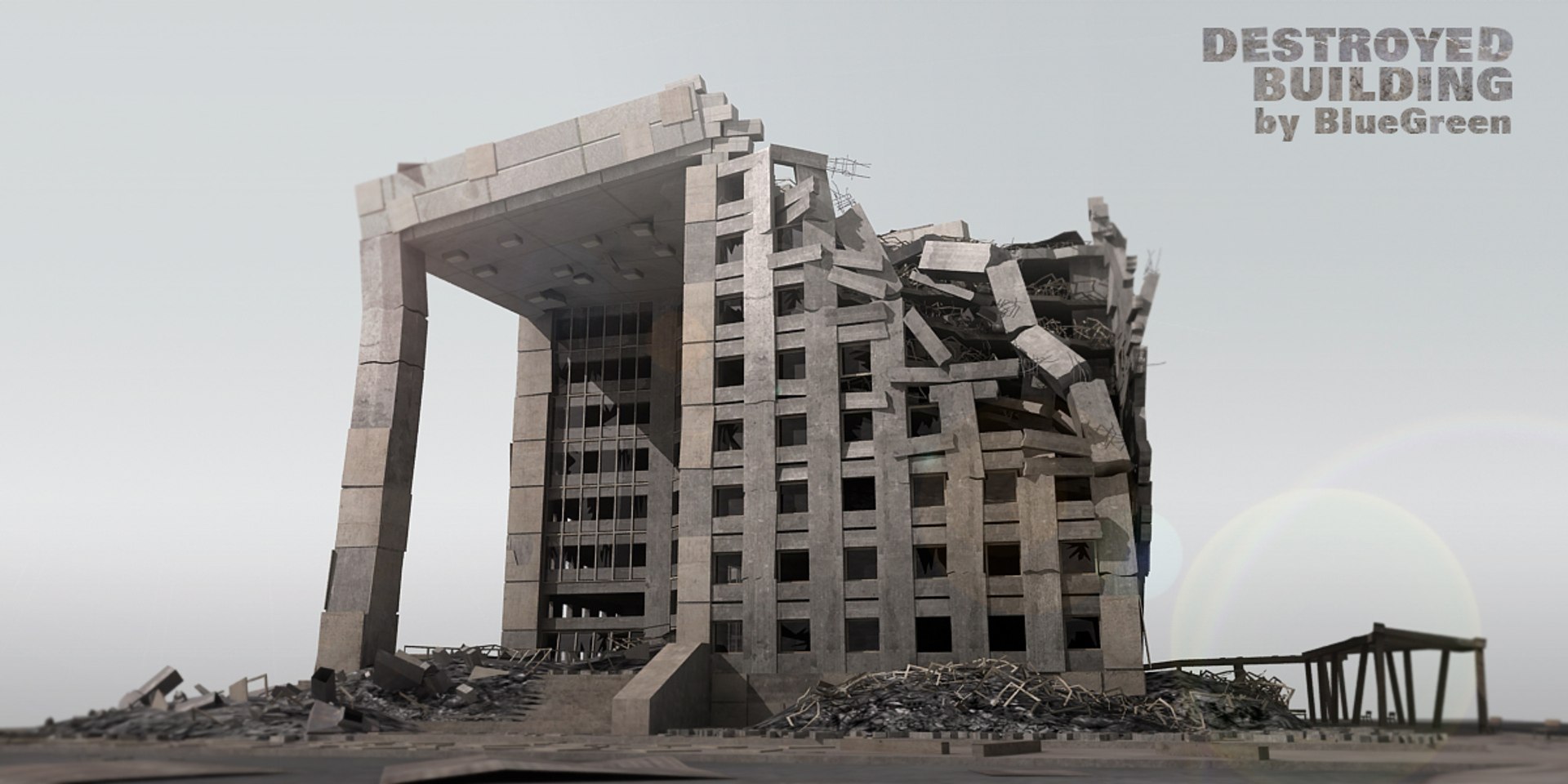 Destroyed Building 3d 3ds