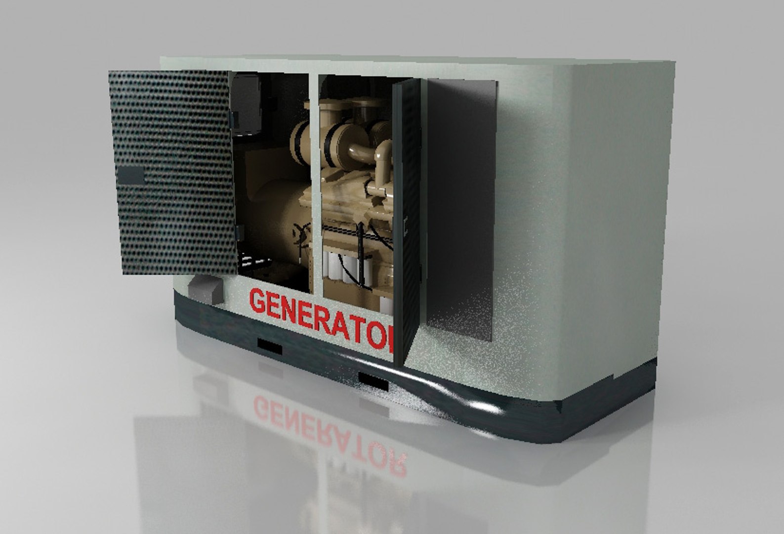 3d diesel generator canopy model