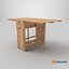 3D Realistic Wooden Dining Table 3D Model High Quality  Low Poly