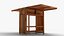 3D Realistic Wooden Dining Table 3D Model High Quality  Low Poly