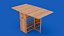 3D Realistic Wooden Dining Table 3D Model High Quality  Low Poly
