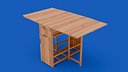 Realistic Wooden Dining Table 3D Model High Quality  Low Poly