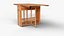 3D Realistic Wooden Dining Table 3D Model High Quality  Low Poly