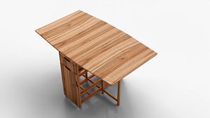 Realistic Wooden Dining Table 3D Model High Quality  Low Poly