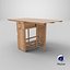 3D Realistic Wooden Dining Table 3D Model High Quality  Low Poly