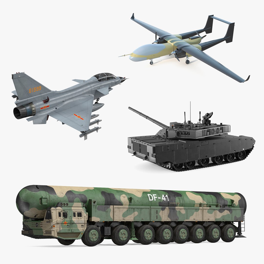Rigged Chinese Army Defense Collection 2 3D model preview