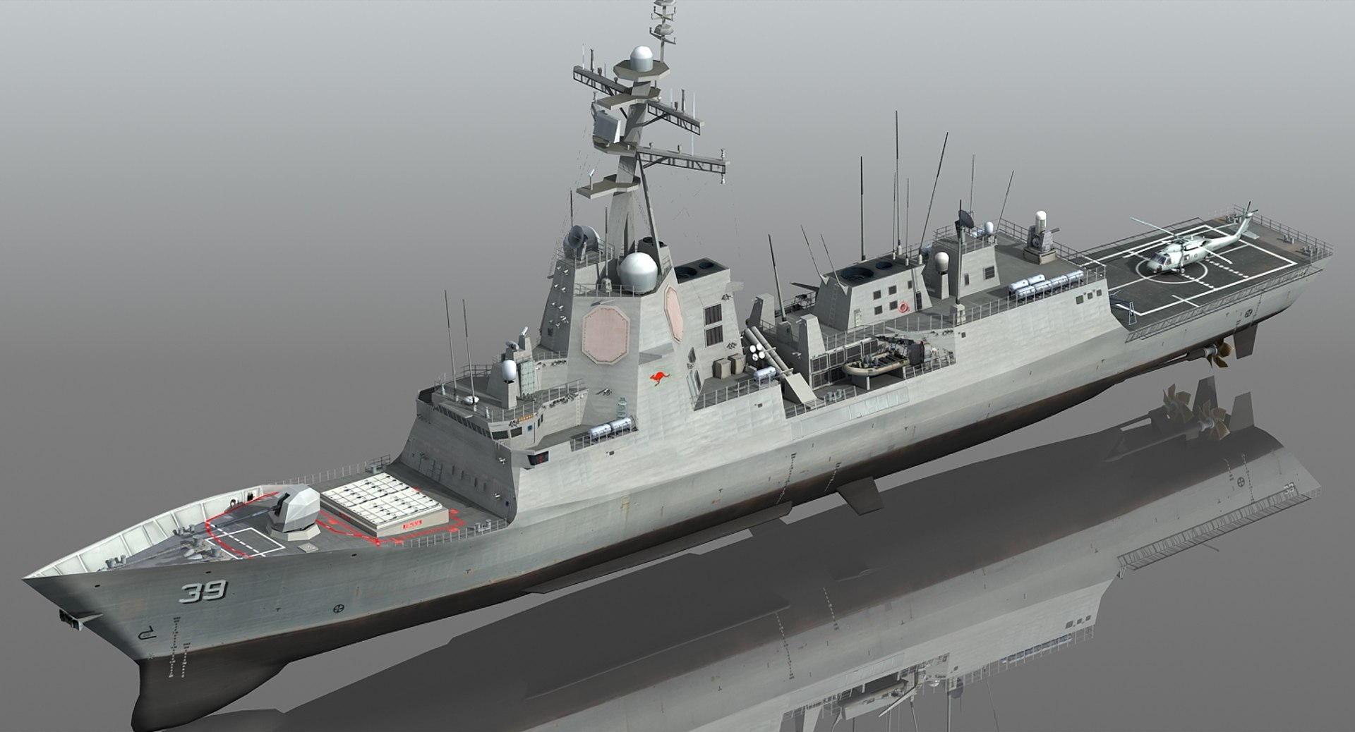 Hmas hobart class destroyer 3D - TurboSquid 1327736