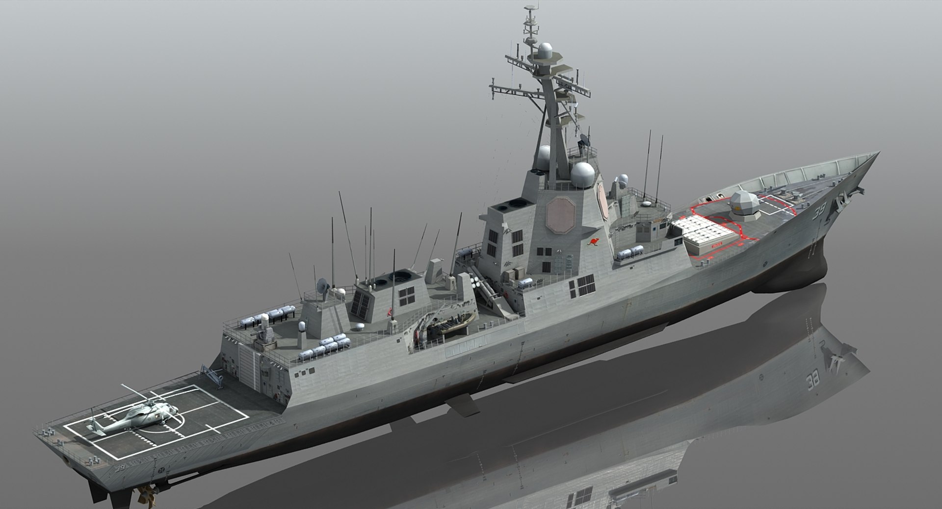 Hmas hobart class destroyer 3D - TurboSquid 1327736