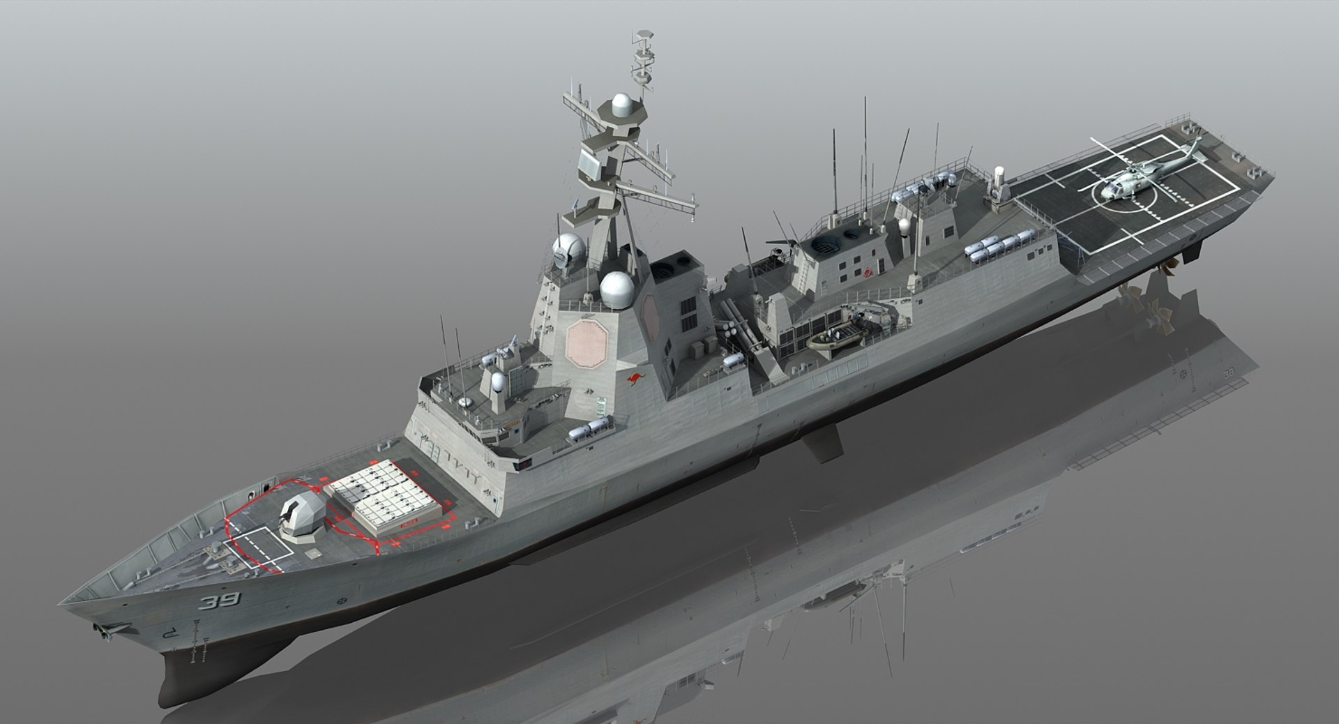 Hmas hobart class destroyer 3D - TurboSquid 1327736