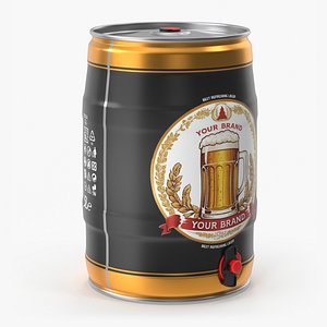 3D model Generic Beer Keg with Tap Mockup