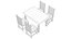 Modern Wooden Dining Table with 4 Chairs - High Quality 3D Furniture Model for Interior and Architec