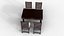 Modern Wooden Dining Table with 4 Chairs - High Quality 3D Furniture Model for Interior and Architec