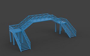 3D Railway Bridge 3D model