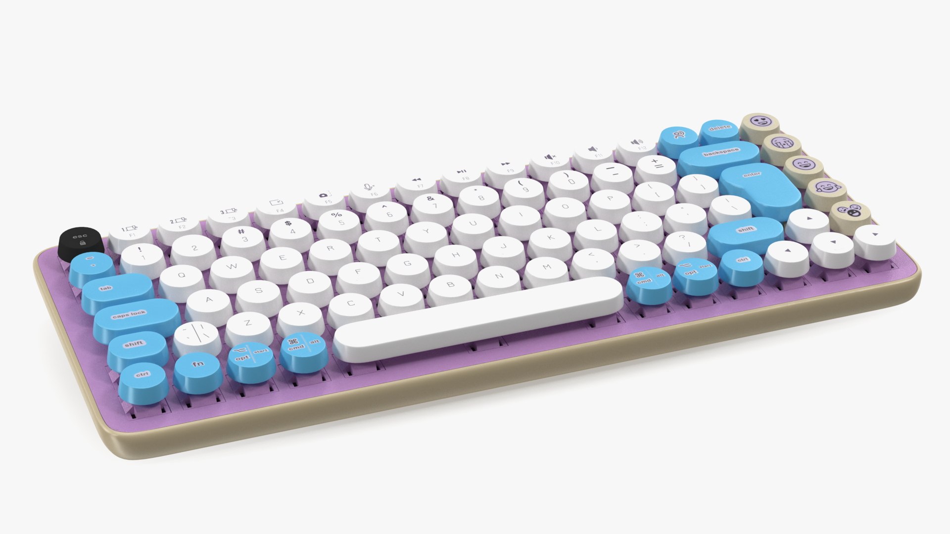 Mechanical Keyboard with Emoji Keys 3D model preview